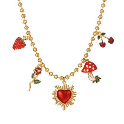 SUN63794-Chapa de Oro Corazón Rojo