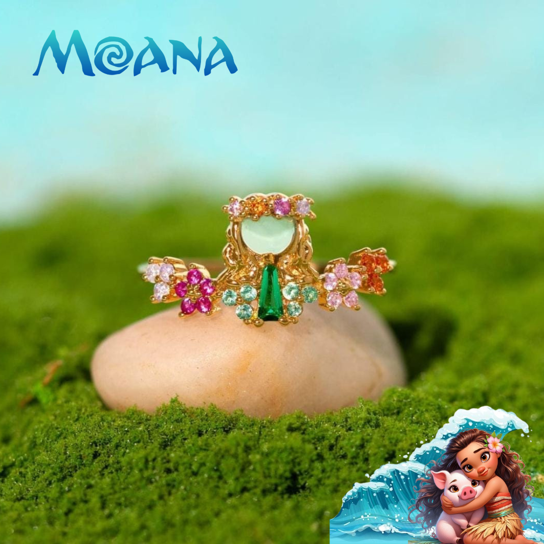 X13291-Chapa de Oro y circonia Te Fiti Moana