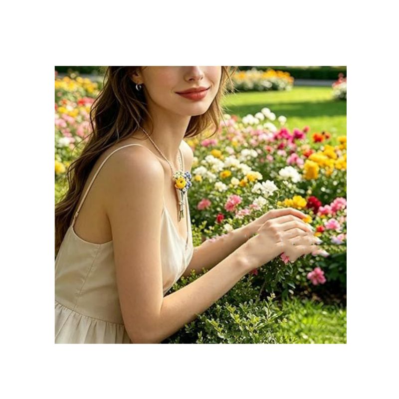 Y23984-Collar Bouquet Acero Inoxidable